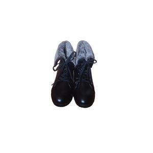 Olivia Miller All Black Faux Fur Trimmed Boots